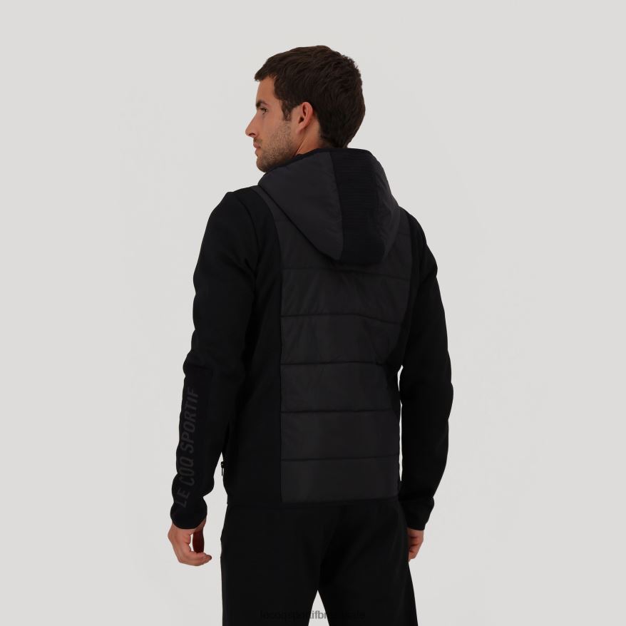 Le Coq Sportif roupas moletom com capuz e zíper preto homens 84V684450