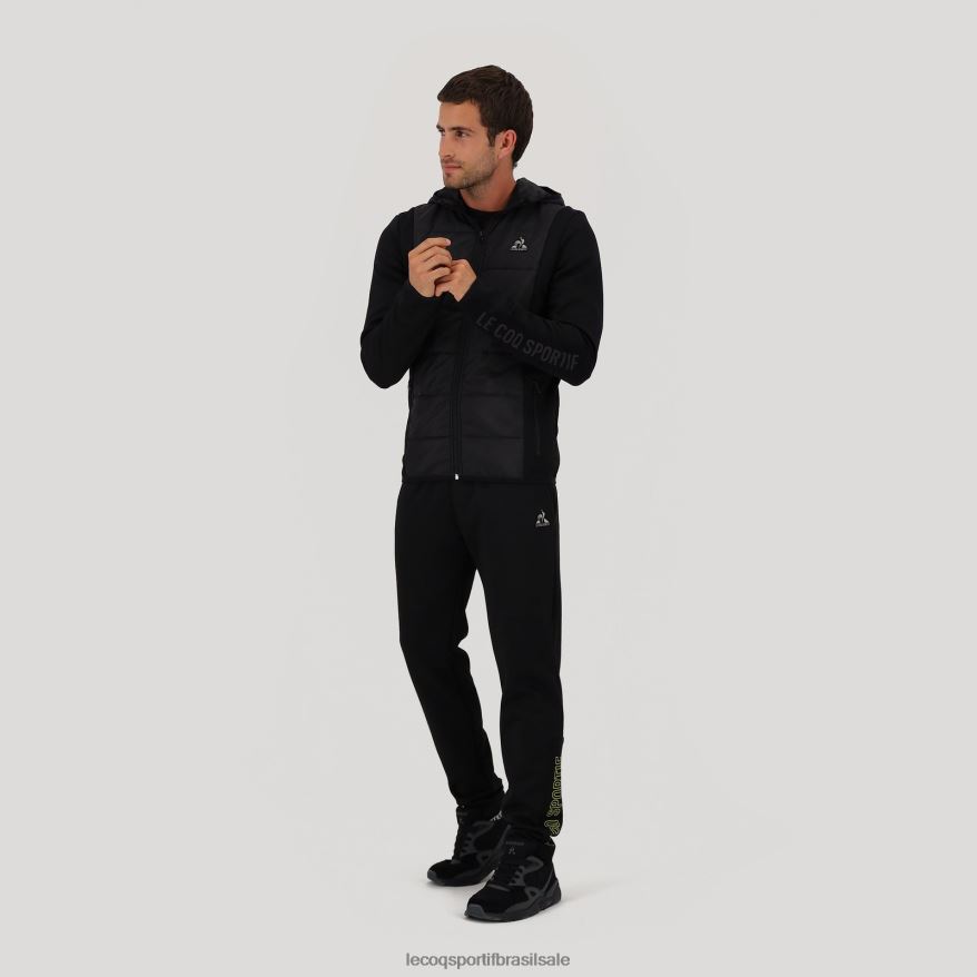 Le Coq Sportif roupas moletom com capuz e zíper preto homens 84V684450