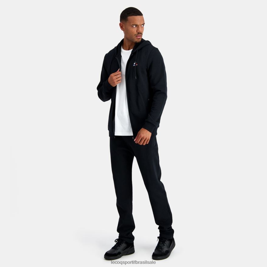 Le Coq Sportif roupas moletom com capuz e zíper preto homens 84V68448