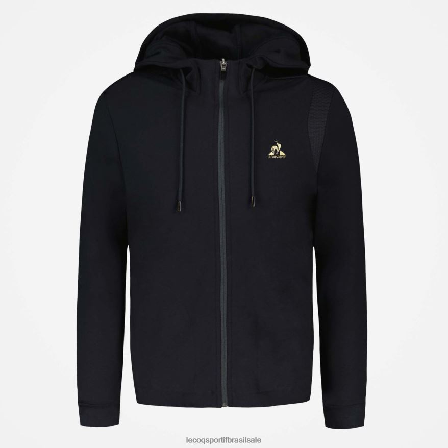 Le Coq Sportif roupas moletom com capuz e zíper preto homens 84V68470