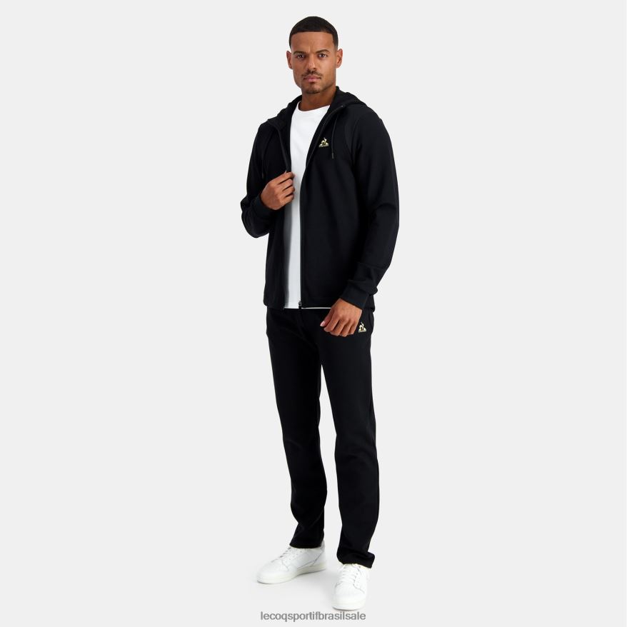 Le Coq Sportif roupas moletom com capuz e zíper preto homens 84V68470