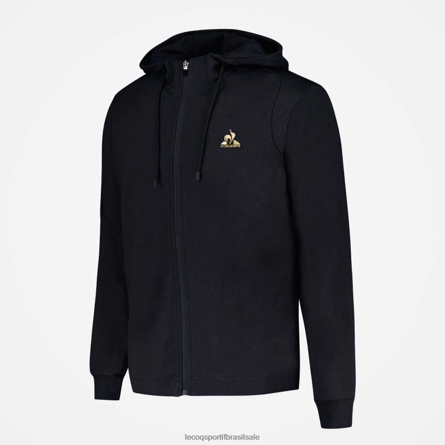 Le Coq Sportif roupas moletom com capuz e zíper preto homens 84V68470