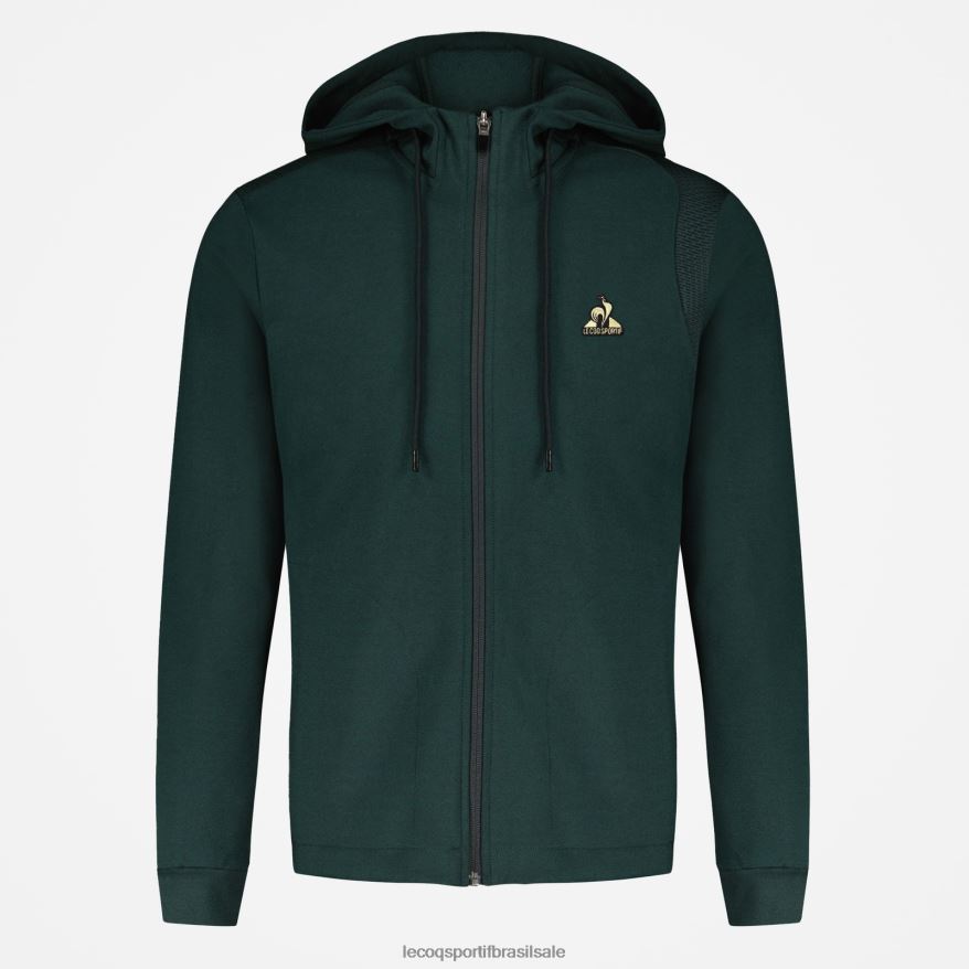 Le Coq Sportif roupas moletom com capuz e zíper verde homens 84V684462