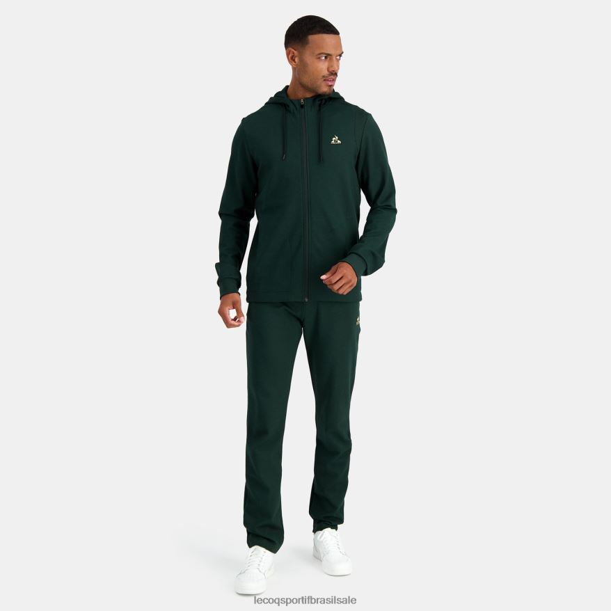 Le Coq Sportif roupas moletom com capuz e zíper verde homens 84V684462