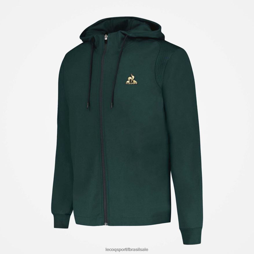 Le Coq Sportif roupas moletom com capuz e zíper verde homens 84V684462