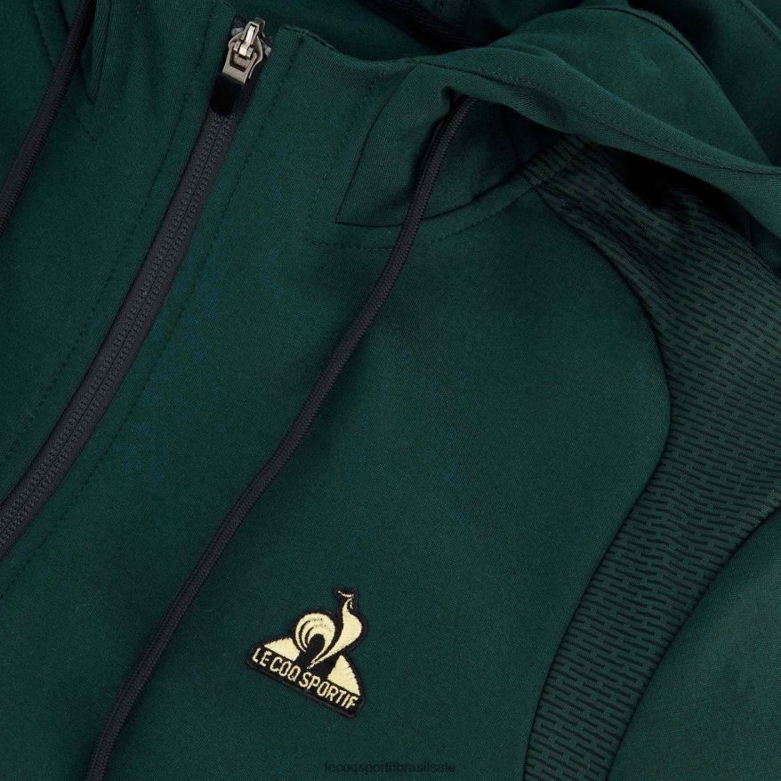 Le Coq Sportif roupas moletom com capuz e zíper verde homens 84V684462