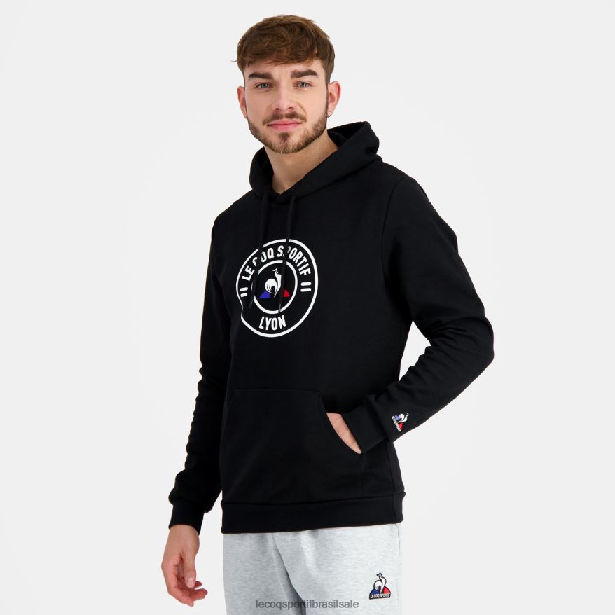 Le Coq Sportif roupas moletom com capuz preto homens 84V68443