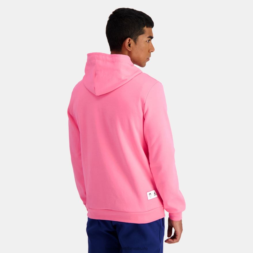 Le Coq Sportif roupas moletom com capuz rosa homens 84V68430