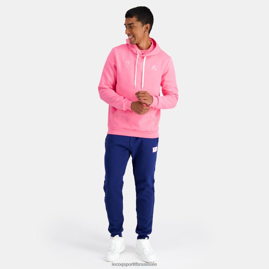 Le Coq Sportif roupas moletom com capuz rosa homens 84V68430