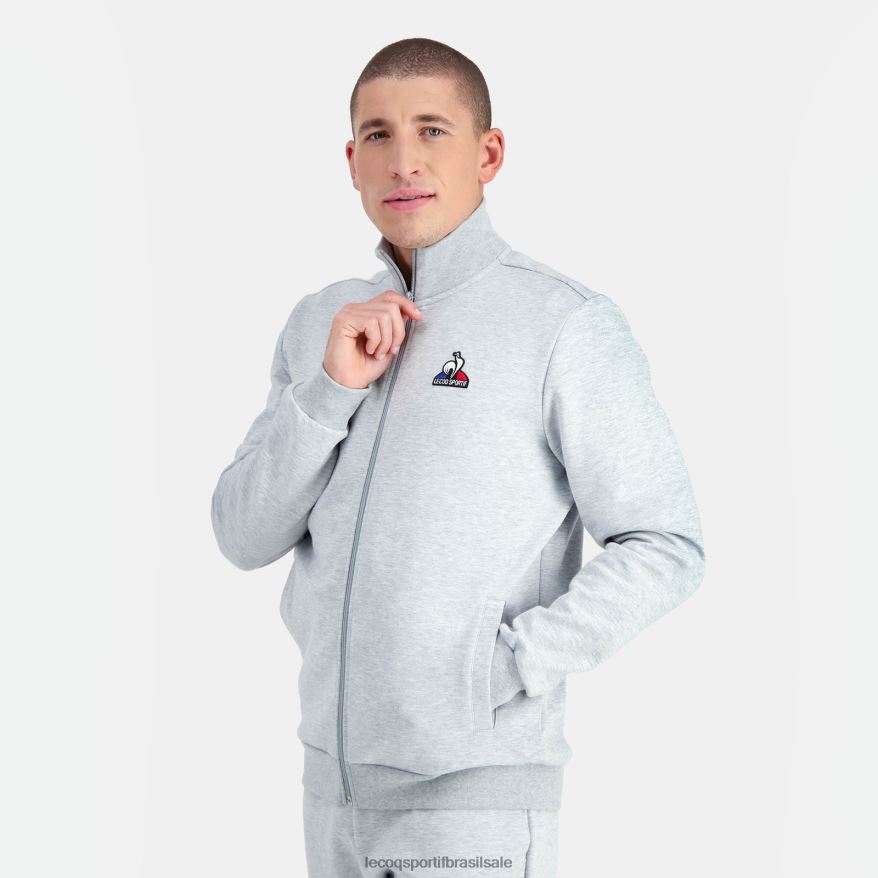 Le Coq Sportif roupas moletom com zíper cinza homens 84V68457