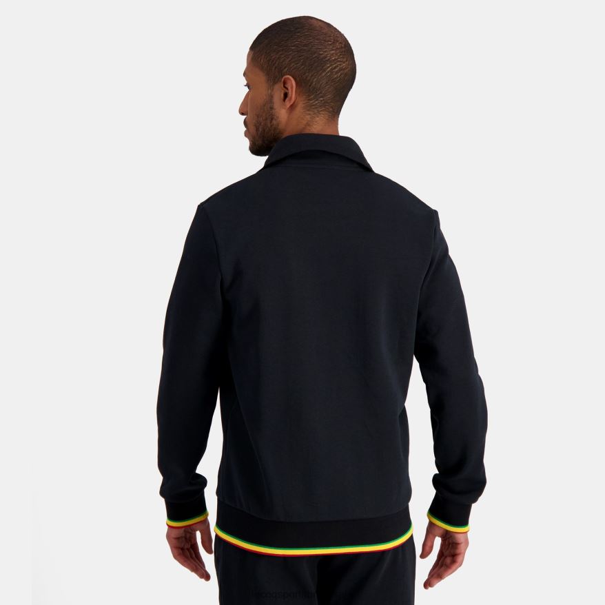 Le Coq Sportif roupas moletom preto com zíper homens 84V684432