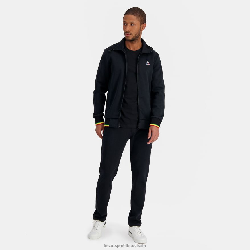 Le Coq Sportif roupas moletom preto com zíper homens 84V684432