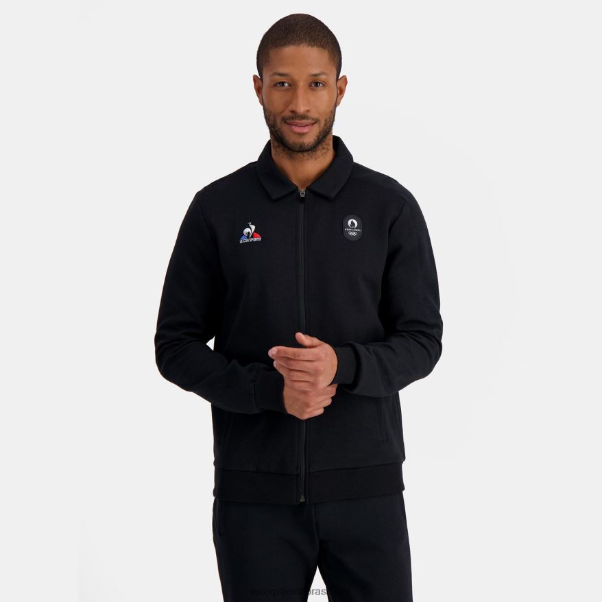 Le Coq Sportif roupas moletom preto com zíper homens 84V684489
