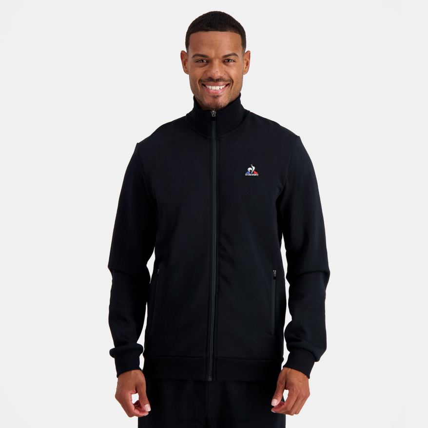 Le Coq Sportif roupas moletom preto com zíper homens 84V68451