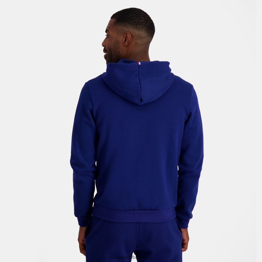 Le Coq Sportif roupas sweatshirt com capuz e fecho de correr - france rugby azul homens 84V68428