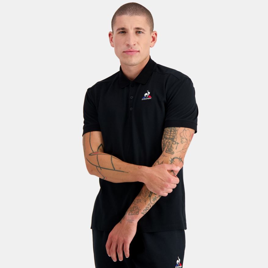 Le Coq Sportif roupas pólo preto homens 84V684127