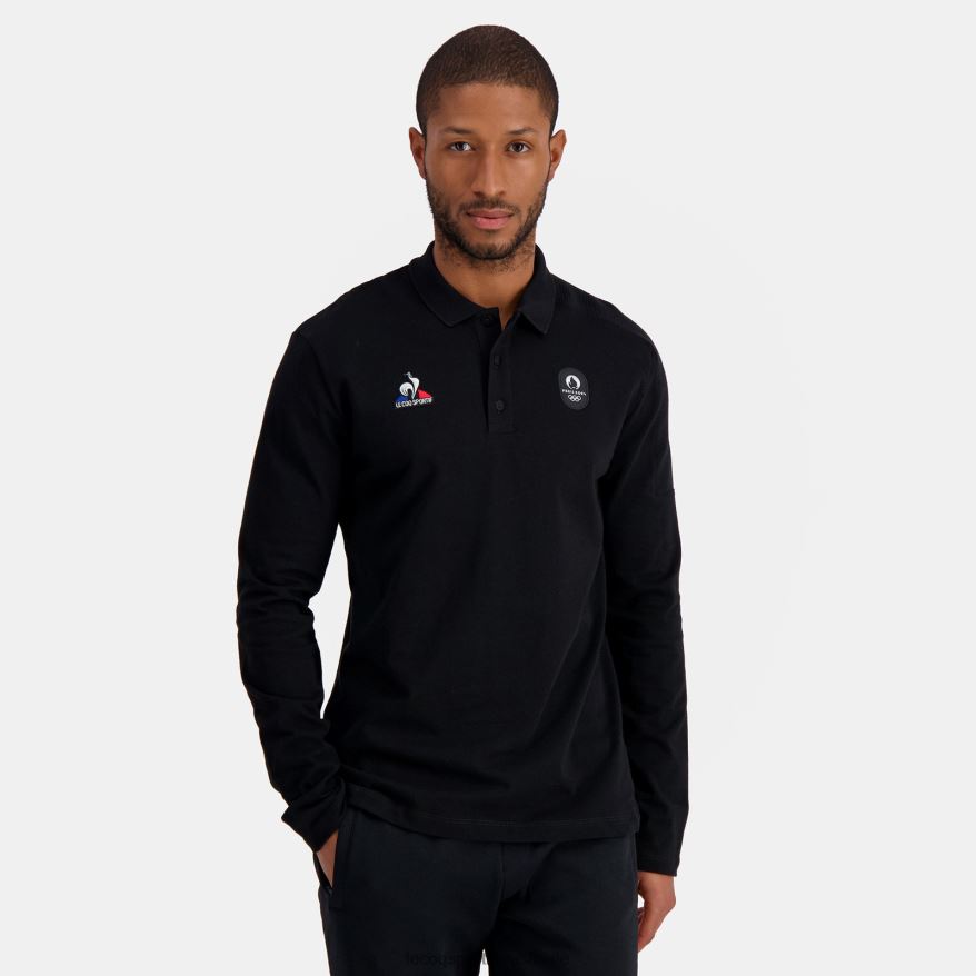Le Coq Sportif roupas pólo preto homens 84V684487