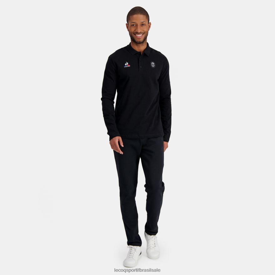 Le Coq Sportif roupas pólo preto homens 84V684487
