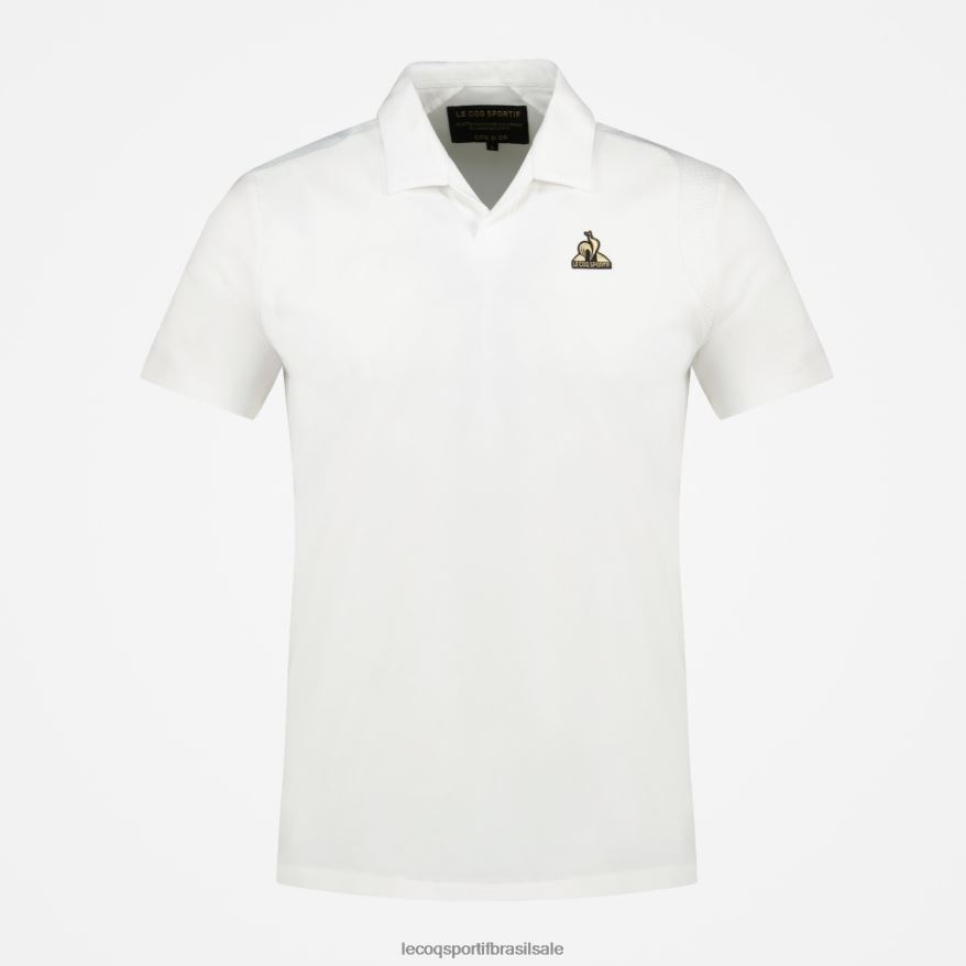 Le Coq Sportif roupas polo de algodão branco homens 84V684128