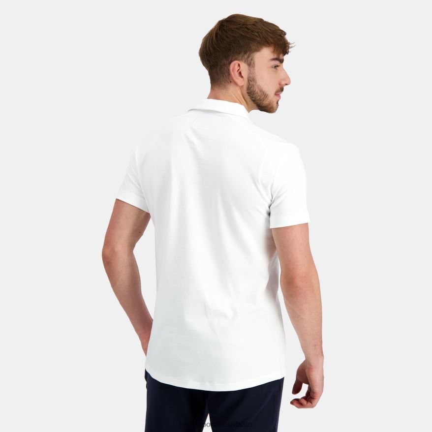 Le Coq Sportif roupas polo de algodão branco homens 84V684128