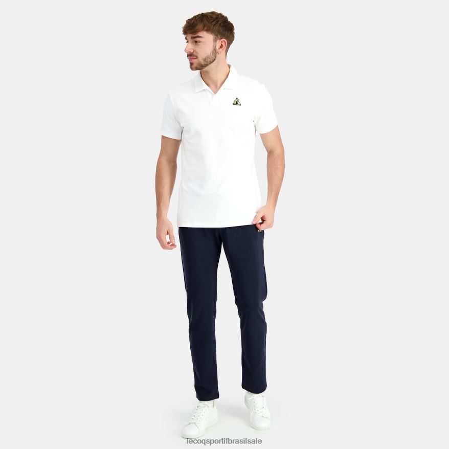 Le Coq Sportif roupas polo de algodão branco homens 84V684128
