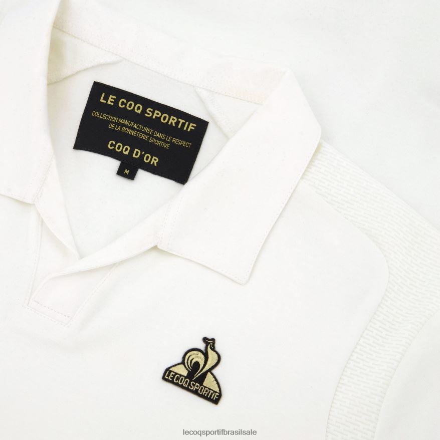 Le Coq Sportif roupas polo de algodão branco homens 84V684128
