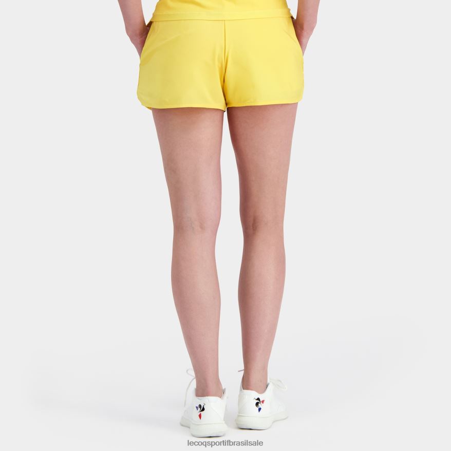 Le Coq Sportif roupas calções amarelos mulheres 84V684325