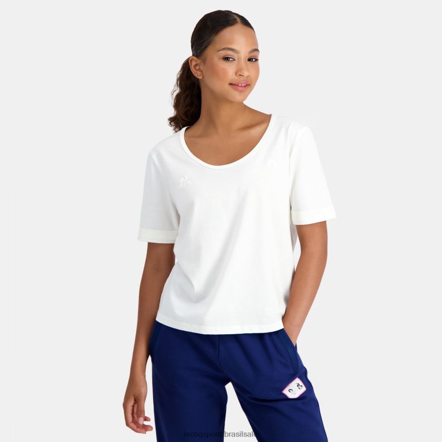 Le Coq Sportif roupas camiseta branca mulheres 84V684341