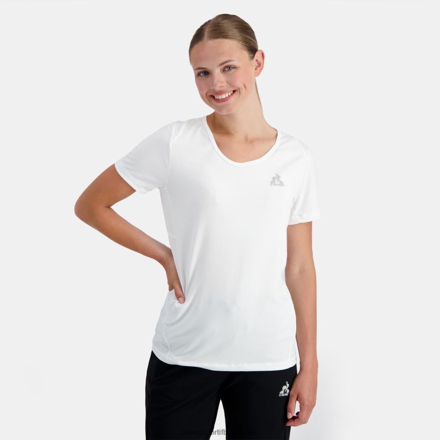 Le Coq Sportif roupas camiseta branca mulheres 84V684356