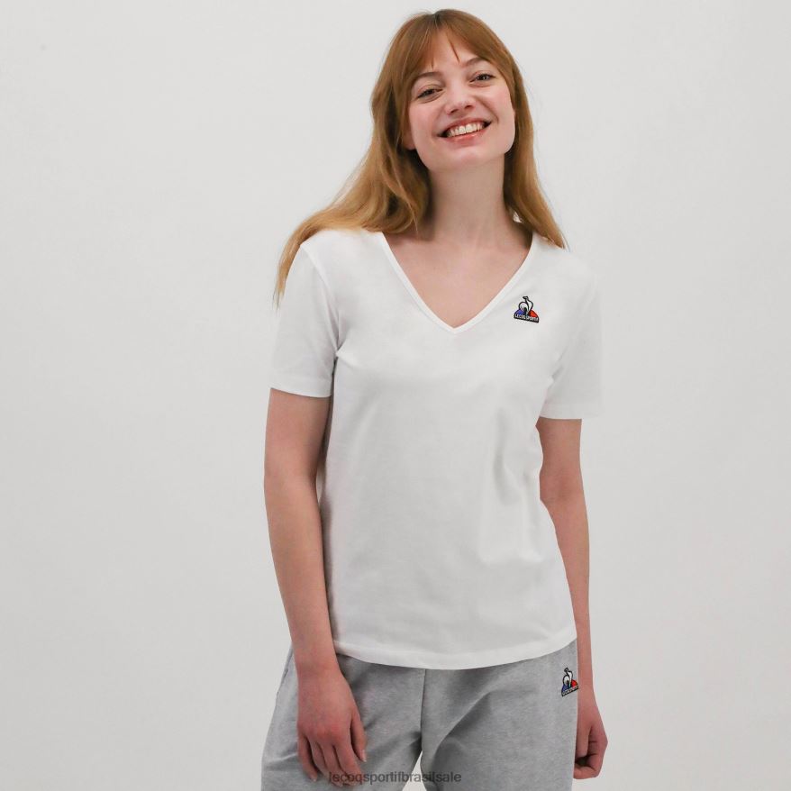 Le Coq Sportif roupas camiseta branca mulheres 84V684361