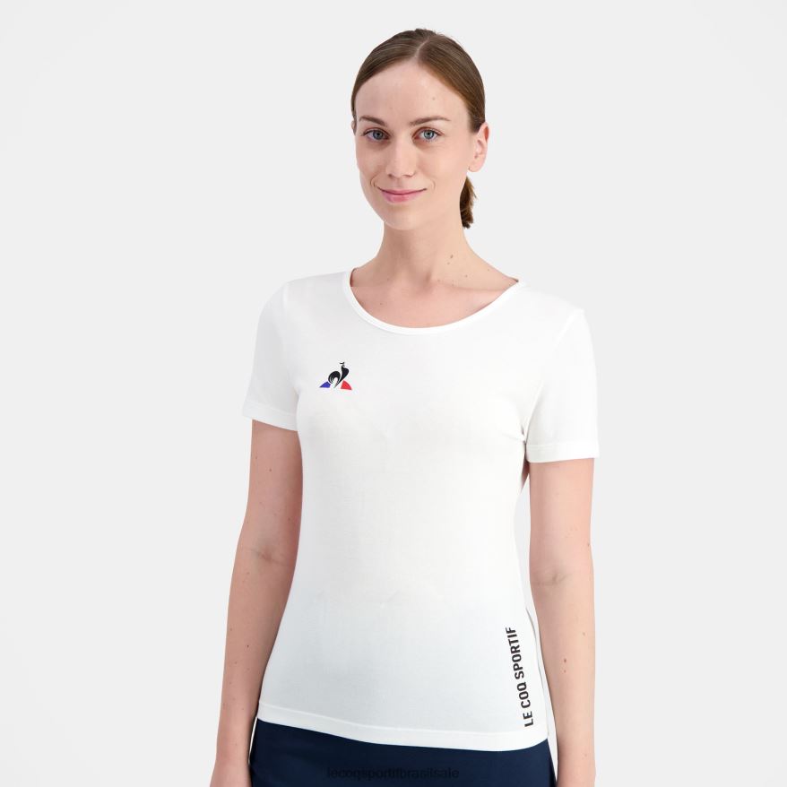 Le Coq Sportif roupas camiseta branca mulheres 84V684608