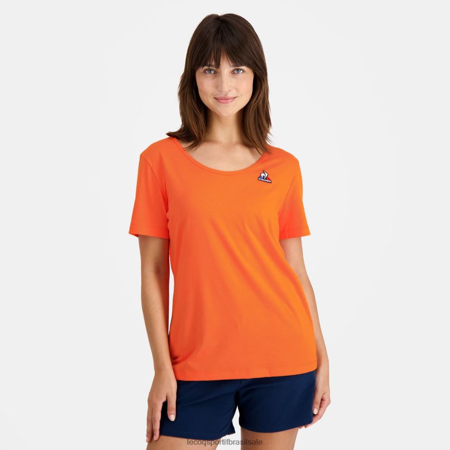 Le Coq Sportif roupas camiseta laranja mulheres 84V684593