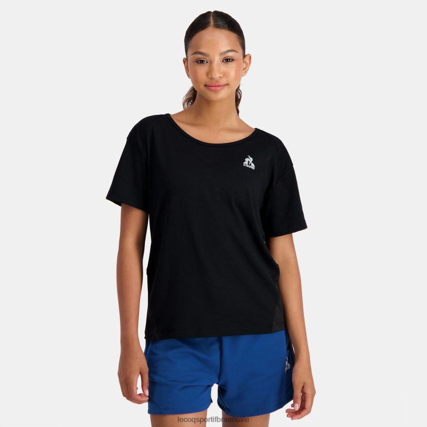 Le Coq Sportif roupas camiseta preta mulheres 84V684354