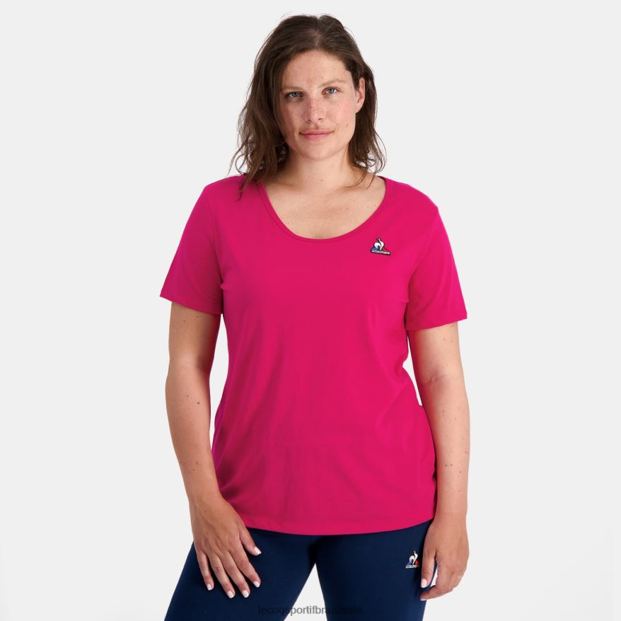 Le Coq Sportif roupas camiseta vermelha mulheres 84V684348