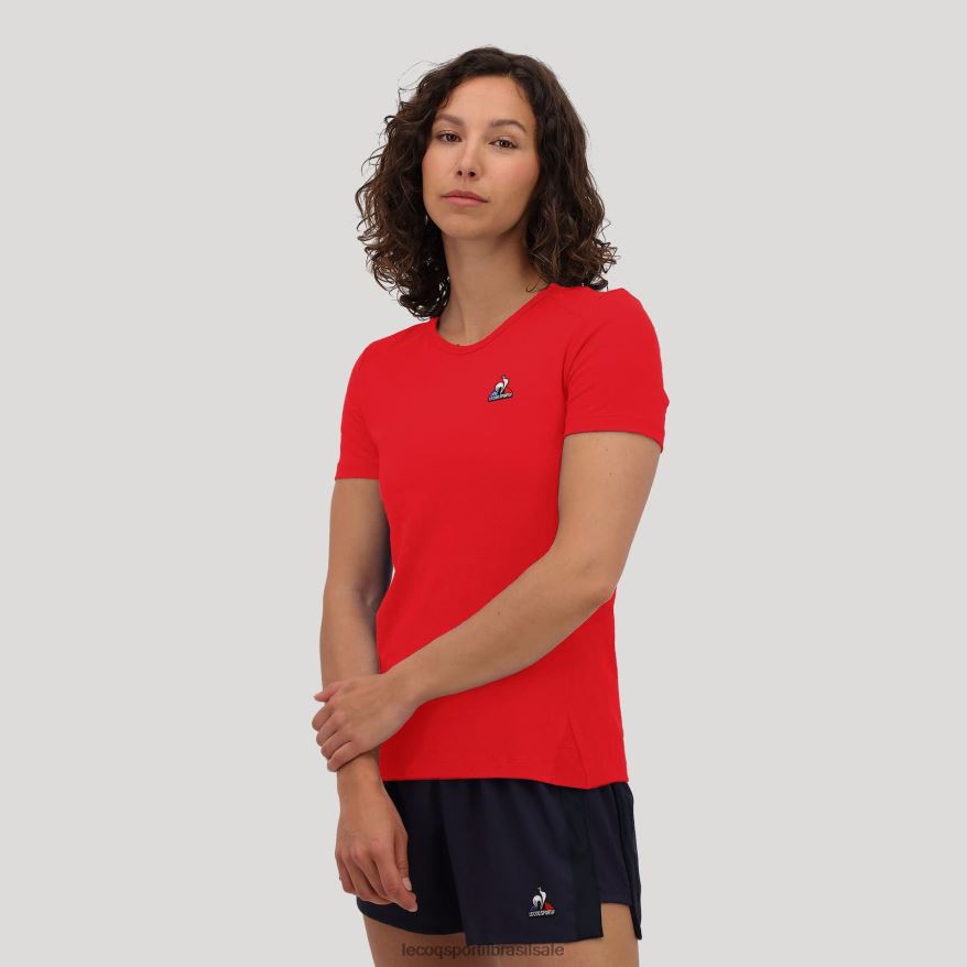 Le Coq Sportif roupas camiseta vermelha mulheres 84V684600