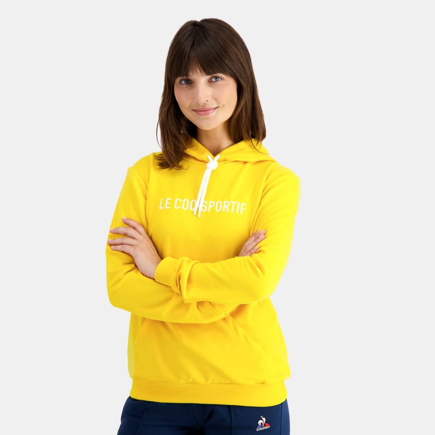Le Coq Sportif roupas moletom com capuz amarelo mulheres 84V684598