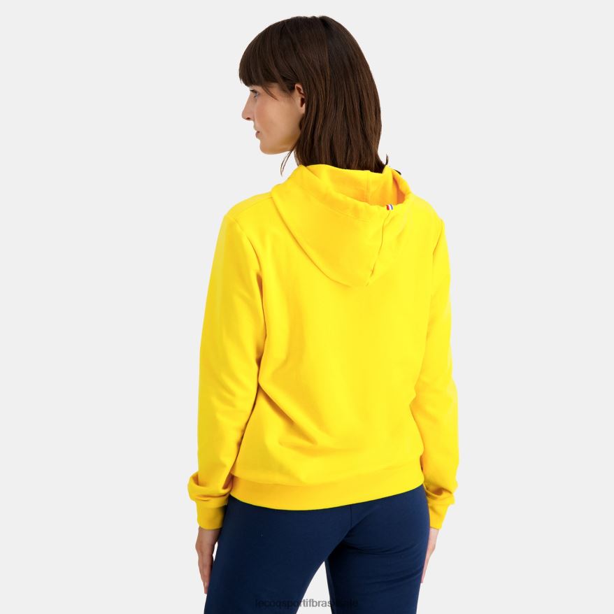 Le Coq Sportif roupas moletom com capuz amarelo mulheres 84V684598