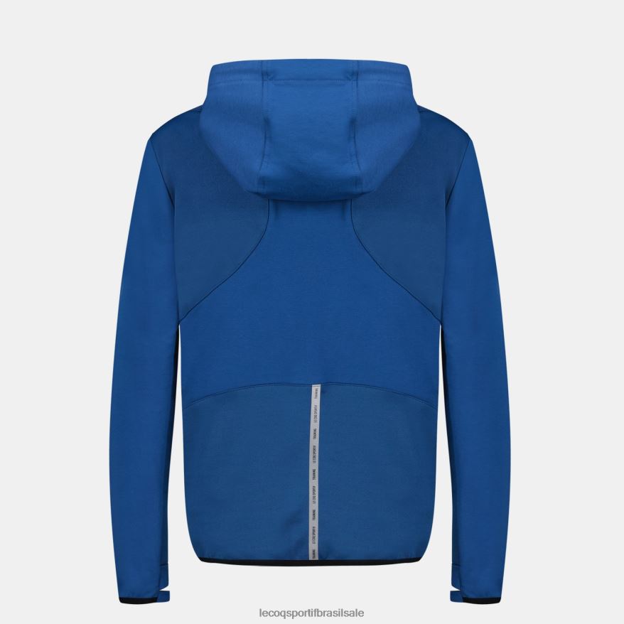 Le Coq Sportif roupas moletom com capuz e zíper azul mulheres 84V684315