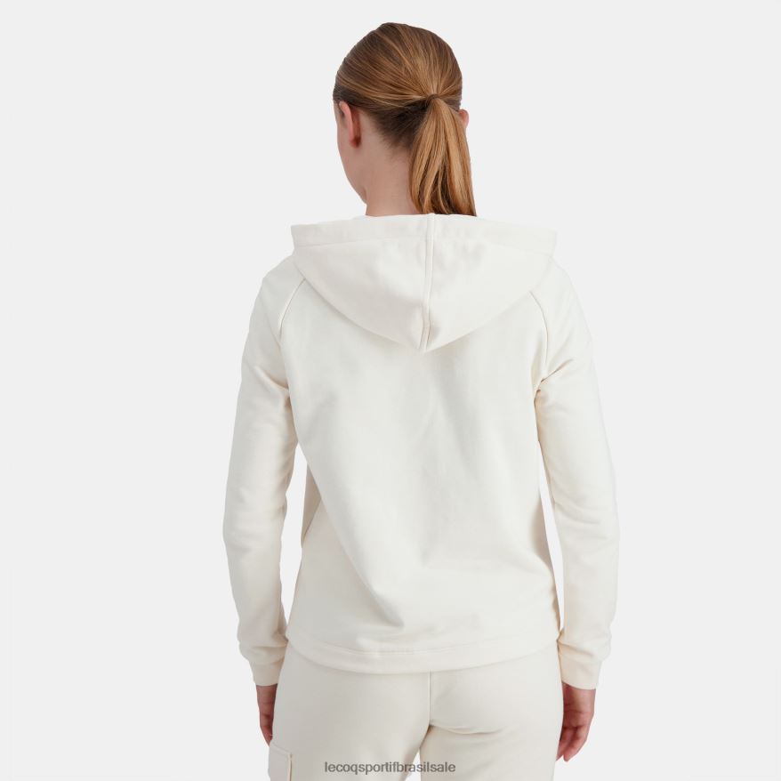 Le Coq Sportif roupas moletom com capuz e zíper branco mulheres 84V684309