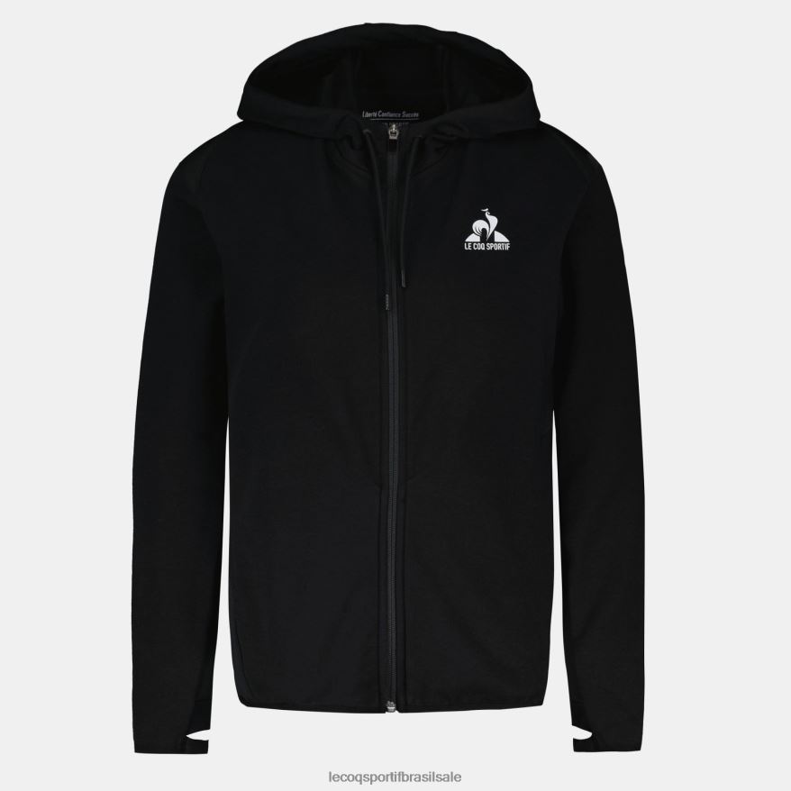 Le Coq Sportif roupas moletom com capuz e zíper preto mulheres 84V684316