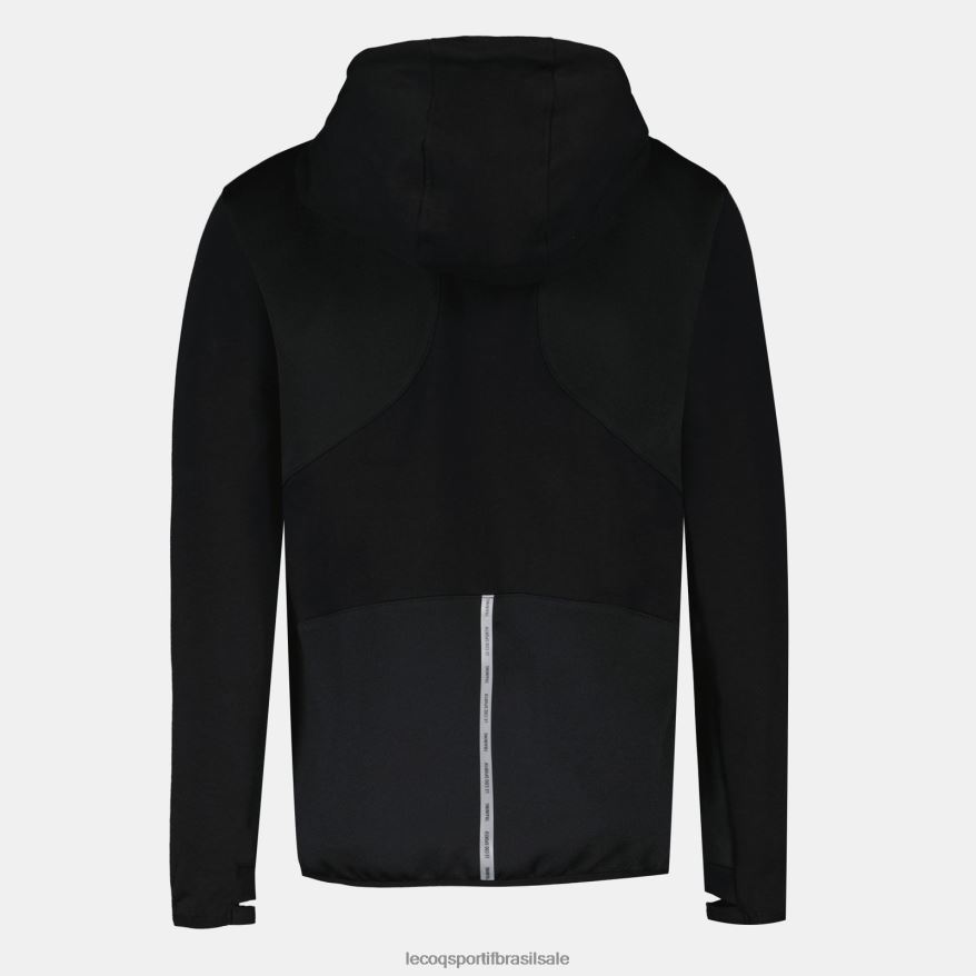 Le Coq Sportif roupas moletom com capuz e zíper preto mulheres 84V684316