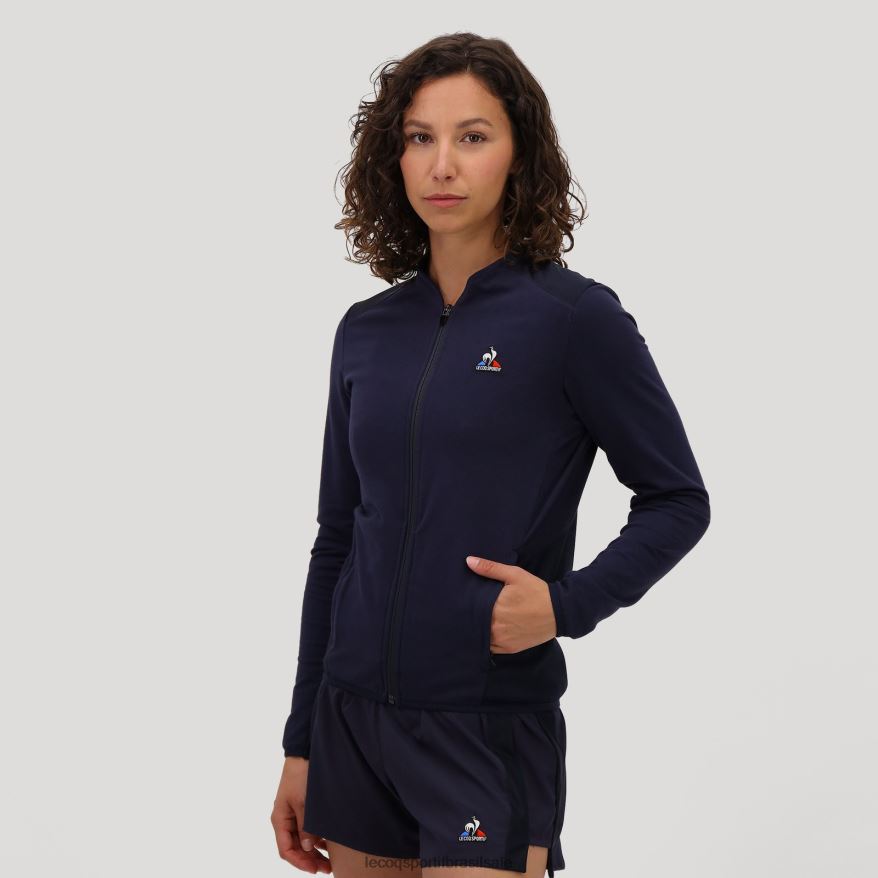 Le Coq Sportif roupas moletom com zíper azul mulheres 84V684607