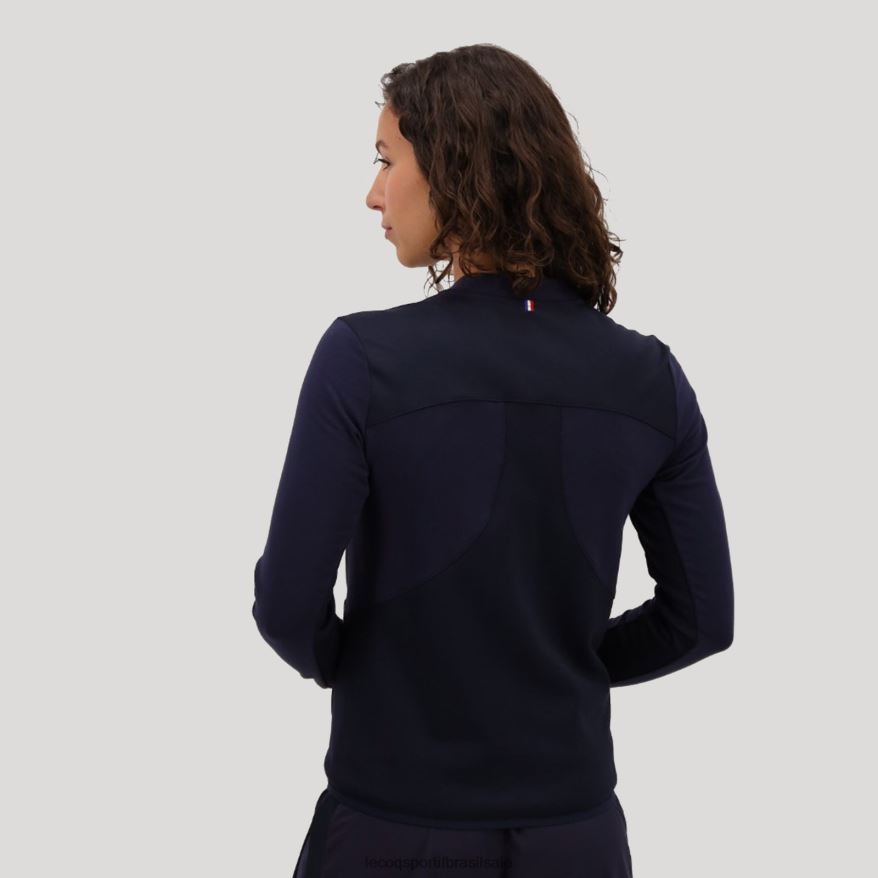 Le Coq Sportif roupas moletom com zíper azul mulheres 84V684607